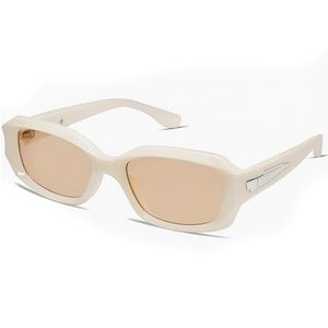 Trendy Beige Rectangle Men Women Trendy Luxury Rave Y2K Fashion Sunglasses